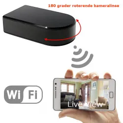 Motorisert WiFi spionkamera med roterende kameralinse 