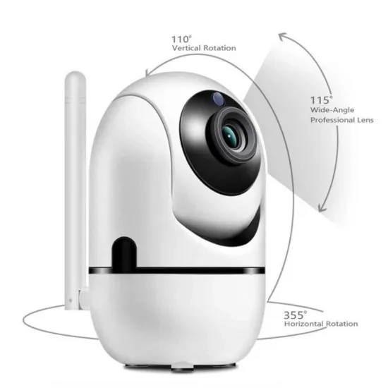 Smart WiFi overvåkningskamera med 360 graders automatisk sporing for innendørs bruk
